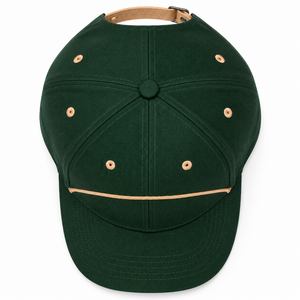 Gorra de Béisbol Verde de 6 Paneles con Costuras en Contraste, Cierre Trasero Ajustable, Gorra Casual Unisex para Adultos, Tela Twill - Product Image 5