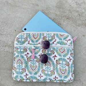 Designer Luxurious Modern Soft Portable Pure Cotton Quilted <b>Laptop</b> <b>Sleeve</b> Multi Pocket Zipper Case Handmade - Product Image 1
