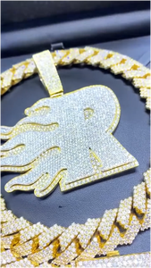 Collier pendentif chaîne hip-hop unisexe en argent sterling S925 avec moissanite VVS couleur D taille brillant rond personnalisable CONCEPTION - Product Image 4