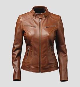 men's <b>brown</b> distressed vintage-style biker <b>leather</b> <b>jacket</b>, commonly featured in rugged fashion collections - Product Image 2