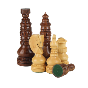 Jeu d'échecs en bois marron foncé et naturel, pièces de style Staunton traditionnel avec échiquier en noyer, jeu de société classique - Product Image 5