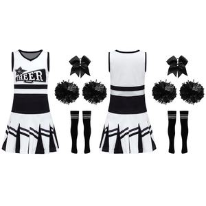 Tenues de cheerleading pour filles, 5 pièces, séchage rapide, vente en gros, ensemble de costumes de cheerleaders pour événements et spectacles scolaires - Product Image 3