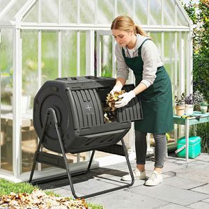 Composter a Doppia Camera da 53 Galloni Senza BPA con Ventole Regolabili (Nero) - Product Image 2