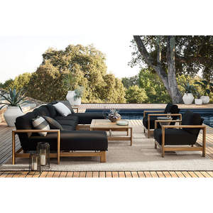 Angelia Daybed Made Of Solid Teak Wood High Quality With Natural Wood and Black Cushion For Outdoor Use. - Product Image 6