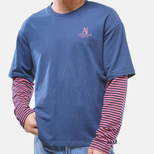 เสื้อยืดผ้าฝ้ายเนื้อนุ่มสองชั้นสำหรับผู้ชาย ระบายอากาศได้ดี สวมใส่สบาย ทันสมัย เหมาะสำหรับใส่ลำลอง - Product Image 5