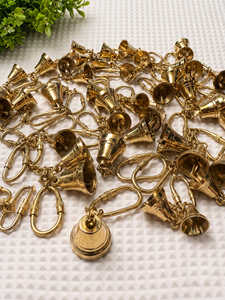 Vintage Brass Bell Keychain Gold Tone Metal Key <b>Ring</b> Handcrafted Pendant Gift for Travel and Home Decor - Product Image 6