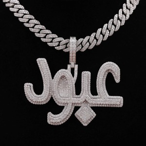 Pendentif bijoux Hip Hop de luxe avec un design unique plaqué argent et pierre de diamant de haute qualité à la demande - Product Image 1