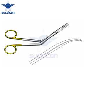 Ciseaux chirurgicaux Heymann 17 cm / 6-3/4 pouces, courbés à droite, TC Gold, en acier inoxydable de qualité supérieure, coupe de précision - Product Image 4