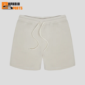 Shorts de sport décontractés pour hommes, en coton épais 100% personnalisables OEM, avec empiècements frontaux en toile polaire respirante et séchage rapide, taille élastique - Product Image 6