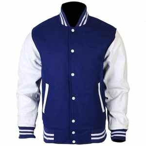 Chaqueta Varsity Personalizada de Manga Larga, Color Sólido, para Invierno, Corte Regular, Unisex, con Logotipo Frontal, en Venta - Product Image 1