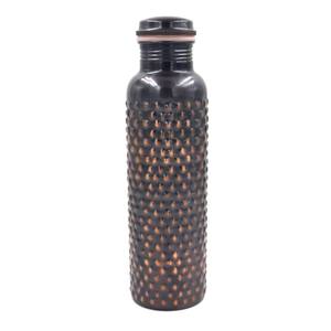 Black Hammered Copper Water <b>Bottle</b> Matte Finish Luxury Hydration <b>Flask</b> Reusable Metal Drinkware OEM ODM Wholesale Gift - Product Image 1