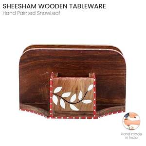 Porta Servilletas Redondo de Madera Hecho a Mano, Cubierta para Servilletas de Madera SHEESHAM, Porta Servilletas Rectangular de Primera Calidad para Comedor - Product Image 1