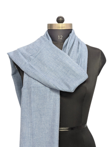 Estola Elite Azul Pastel con Diseño Espigado, Bufanda Hecha a Mano de Lana y Acrílico de 28x80 Pulgadas, El Mejor Chal de Fibra Cómodo para el Invierno para Mujer - Product Image 3