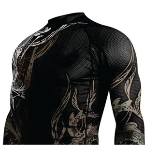 Rashguard de haute qualité pour hommes et garçons, à manches longues, respirant, imprimé, pour MMA, BJJ, Jiu Jitsu, fitness et natation, vente en gros - Product Image 6