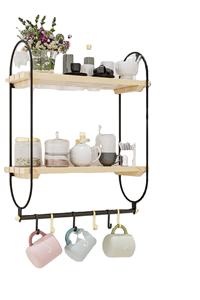 ชั้นวางของเครื่องเทศ, ชั้นวางเคาน์เตอร์ครัว2ชั้นแบบชนบท | ตู้เก็บของ/ชั้นเก็บเครื่องเทศ | - Product Image 3