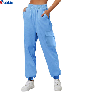 Nouveau design, dernière collection : Pantalon cargo pour femme, taille haute, avec cordon élastique, coupe large, décontracté, style workwear - Product Image 3