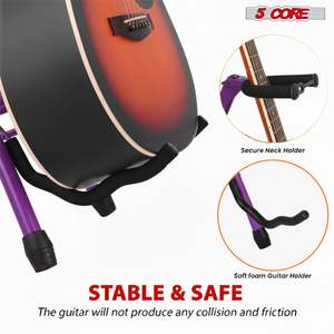 5Core Guitar Stool 3.15" <b>Padded</b> <b>Chair</b> Foldable Heavy Duty Music Seat Built in Foot Rest Guitar Stand - Product Image 5