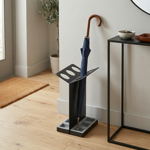 Porte-parapluies moderne en métal blanc avec plateau de drainage, capacité unilatérale pour le rangement domestique - Product Image 2
