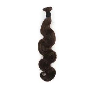 Wholesale Remy Bulk <b>Wavy</b> Human Hair Custom Length Natural Texture Soft Silky Hair for <b>Wigs</b> Extensions and Weaving - Product Image 1