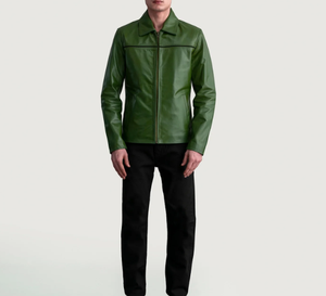 100% Genuine <b>Sheepskin</b> Leather Bomber <b>Jacket</b> for Men High Street Style Winter <b>Jacket</b> Zipper Closure Custom Colors Logo High - Product Image 4