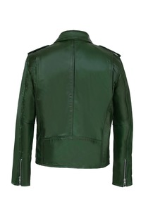 เสื้อแจ็คเก็ตบอมเบอร์ผู้หญิง หนังผสมผ้าแคนวาส คอตั้ง โลโก้ด้านหน้า กันน้ำ ระบายอากาศได้ดี ทันสมัย เหมาะกับคลับ ออกเดท สตรีทแวร์ - Product Image 2