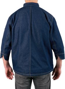 OEM Wholesale Kitchen Restaurant Hotel Staff Chef Wear Jacket Short Sleeve <b>Coat</b> <b>Summer</b> Denim Hotel Uniform - Product Image 2