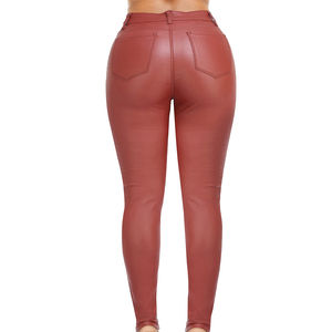 High Quality Genuine Leather Women's Pant Sheep Skin <b>Black</b> Color Leather Pants With Best Price High Quality Leather Pant - Product Image 2