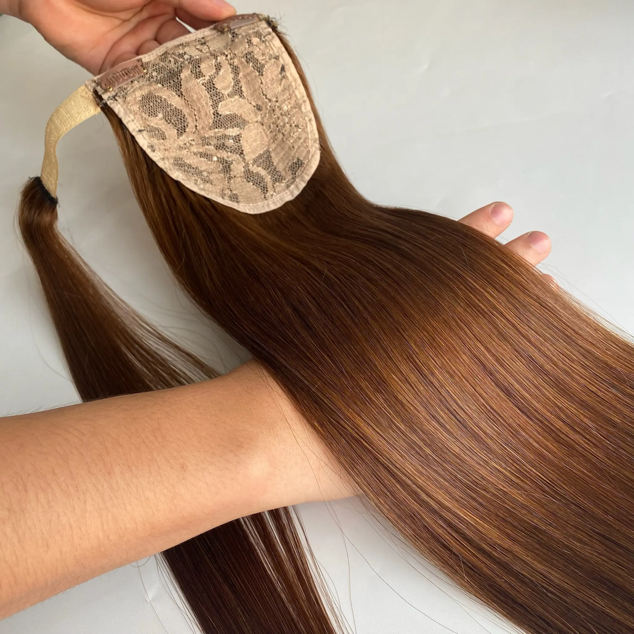 Премиум Качество Оптовая Цена Дешевые 100% натуральные волосы наращивание конский хвост в волосы девственные волосы
