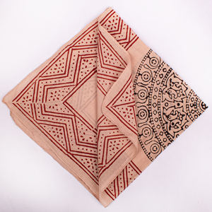 Foulard bandana imprimé à la main unisexe, respirant, à nouer autour du cou ou sur la tête, en coton premium écologique, style Bagaru - Product Image 3