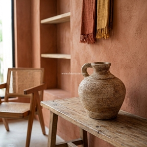 Vase Pichet Mariposa Sabo S en Terre Cuite Rustique Marron avec Poignée, Urne Décorative en Céramique Faite à la Main, Vente en Gros - Product Image 6