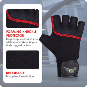 Non <b>Slip</b> Fitness Gloves with Palm Cushioning for Weight Training Bodybuilding & Exercise Heavy Duty Gym Glove with Wrist Support - Product Image 3