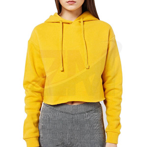 เสื้อฮู้ดครอปสีเหลืองขายดี ผ้าฝ้ายฟลีซ 100% นุ่ม อุ่น สวมใส่สบาย แขนยาว แฟชั่นลำลอง สำหรับผู้หญิง - Product Image 1