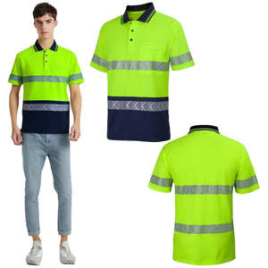Nouveau design, chemises de sécurité personnalisées, polo haute visibilité, t-shirt réfléchissant en plusieurs couleurs unies, prix bas - Product Image 3