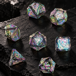 Ensemble de dés polyédriques de luxe en alliage de zinc, électroplaqués, 7 pièces, pour jeux de table, cadeau pour adultes - Product Image 3