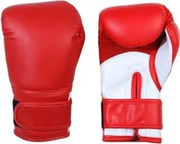 Gants de MMA Premium Rouge et Blanc en Cuir Imperméable avec Fermeture Auto-agrippante Unisexe Ensemble d'Entraînement Professionnel Boxe Muay Thai