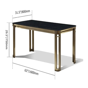 Rectanglur Dining Tables With <b>Marble</b> <b>Top</b> Luxury Dining Table 6 Seater Metal Dining Table With White <b>Marble</b> <b>Top</b> - Product Image 6