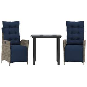 Conjunto de Comedor para Jardín Gris de 2 Plazas, Muebles de Ratán para Exteriores, Resistentes a la Intemperie, Diseño Contemporáneo - Product Image 2