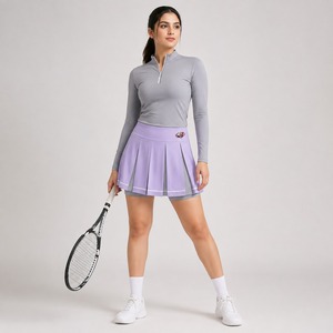 Jupe de tennis professionnelle confectionnée avec des matériaux de qualité supérieure offrant flexibilité, confort et durabilité au court. - Product Image 1