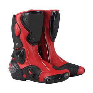Dernières Bottes de Moto en Cuir Respirantes et Imperméables pour Hommes, Modèle Course, avec Logo Personnalisé, pour la Conduite en Extérieur - Product Image 1