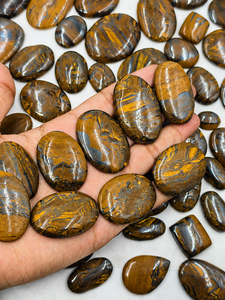 Wholesale Natural Tiger Iron Cabochons | Mixed Shape High Quality Polished Gemstones - Product Image 1