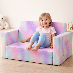 Comfortable Minimalist Double <b>Folding</b> Safety Kids Full Foam <b>Sofa</b> for Boys and Girls Apartment Living Room Use - Product Image 1