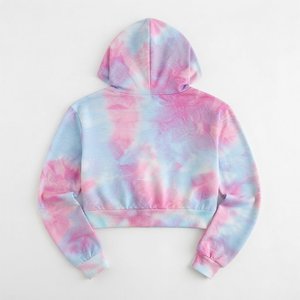 New Arrivals Custom Logo Women's Hooded Sweatshirt Solid Color Full Sleeve Knitted Breathable Autumn Wear Short Length Unlined - Product Image 2