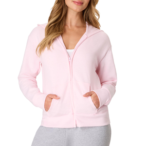 Sweat-shirt à capuche zippé court pour femme, 100 % coton éponge, avec logo personnalisé, vente en gros, haute qualité - Product Image 1