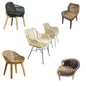 Hot <b>Sale</b> Rattan <b>Chairs</b> Stackable Wicker Garden Furniture Natural Rattan <b>Restaurant</b> <b>Chairs</b> with Arms Made In Indonesia - Product Image 6