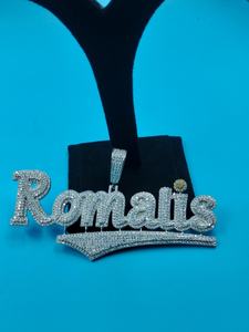 Pendentif personnalisé en moissanite avec nom, en argent 925 plaqué rhodium, lettres serties de pierres, style hip-hop, pour fiançailles, unisexe, usage quotidien - Product Image 5