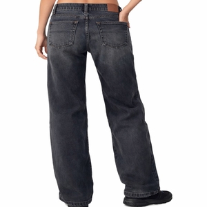 Jean en denim taille haute pour femme, coupe large, délavage foncé, coupe ample, longueur intégrale, style décontracté, pour l'automne et l'été - Product Image 2