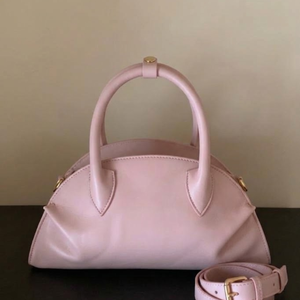 Pink Leather Look Women's Messenger <b>Bag</b> Semi Circle Shoulder Purse Top Handle Handbag for Daily Commute - Product Image 4