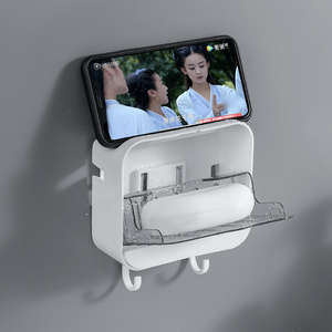 Custom Disposable Eco-Friendly Wall Mounted <b>Soap</b> Holder Drain <b>Cover</b> Bathroom <b>Soap</b> Storage Box Plastic <b>Soap</b> Dish Case Hooks - Product Image 2