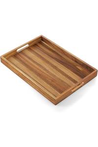 Bandeja de servir decorativa de madera con diseño elegante para la sala de estar, mesa de café, cocina y comedor. - Product Image 6