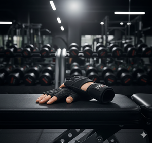 REXFIT SPORTS Half <b>Finger</b> Gym Gloves Weight Lifting Non Slip Breathable Lightweight Neoprene Unisex Black Adjustable Wrist <b>Strap</b> - Product Image 4